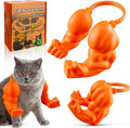 babyye Cat Toys Muscle Arms, Funny Printed Cat's Neck Arm with Muscle, Christmas Cats Costume Accessory for Pet Dress-Up, Cosplay, Parties & Photos (Orange)
