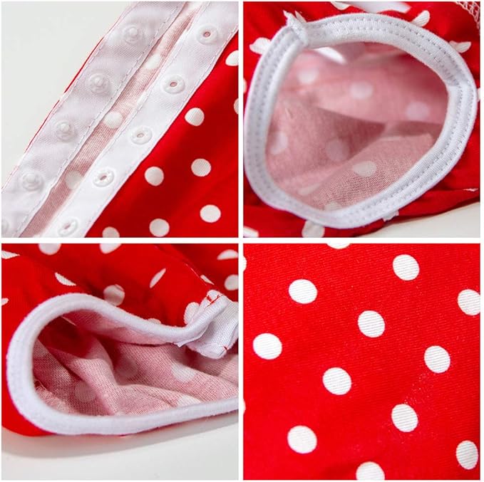 Dog’s Recovery Suit Post Surgery Shirt for Puppy, Wound Protective Clothes for Little Animals(red spot-XL)