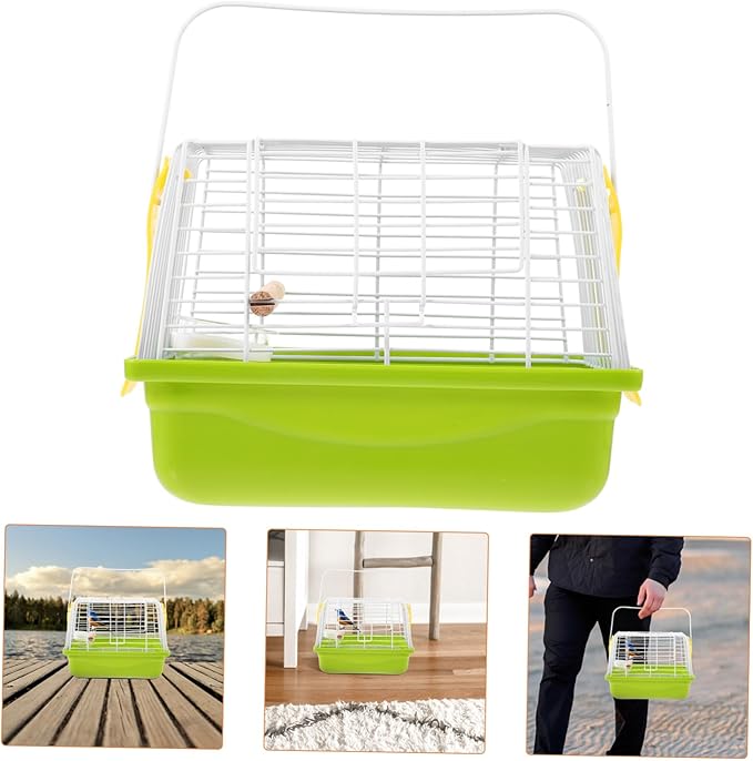 Portable Metal Parrot Carrying Cage Lightweight Bird Carrier Travel Handheld Conure Bird Cage for Hiking Camping Trips Sightseeing