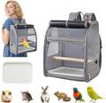 Bird Carrier Backpack,Breathable & Portable,Pet Travel Cage with Upgraded Tray and Standing Perches,Lightweight Foldable Birds Travel Cage for Hiking Camping,for Small Birds, Green Cheek