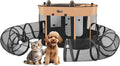 Ownpets Portable Cat Playpen with Removable Tunnel, Foldable Puppy Play Pen, Indoor Outdoor Cat Enclosure Pet Tent for Cats, Dogs and Small Pets