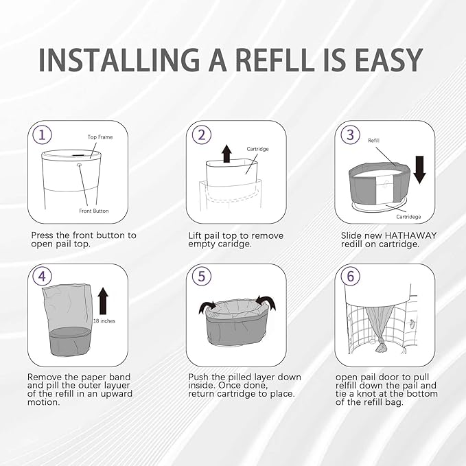 Litter Refill Bags Compatible with Litter Chanp, 4 Pack One 36 Foot Litter Waste Receptacle Refill Liners