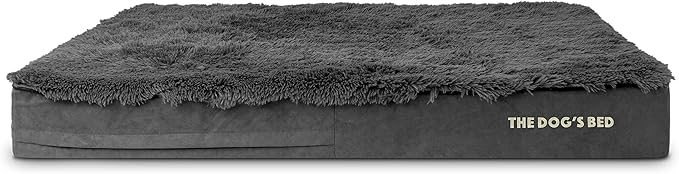 The Dog’s Bed Orthopedic Memory Foam Dog Bed Mattress, Fur Fabric, Grey Fur, XXL, 6-Inch