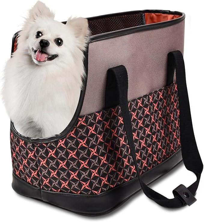 Dog Purse Carrier for Small Dogs, Soft-Sided Tote Bags with Pocket Dog Travel Supplies Portable Dog Sling with Anti-Slip Bottom
