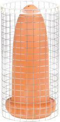 POPETPOP Pottery Clay Discus Breeding Cone: Discus Fish Breeding Cone - Hide Away Caves with Stainless Steel Mesh Cover for Aquarium Landscape Decoration
