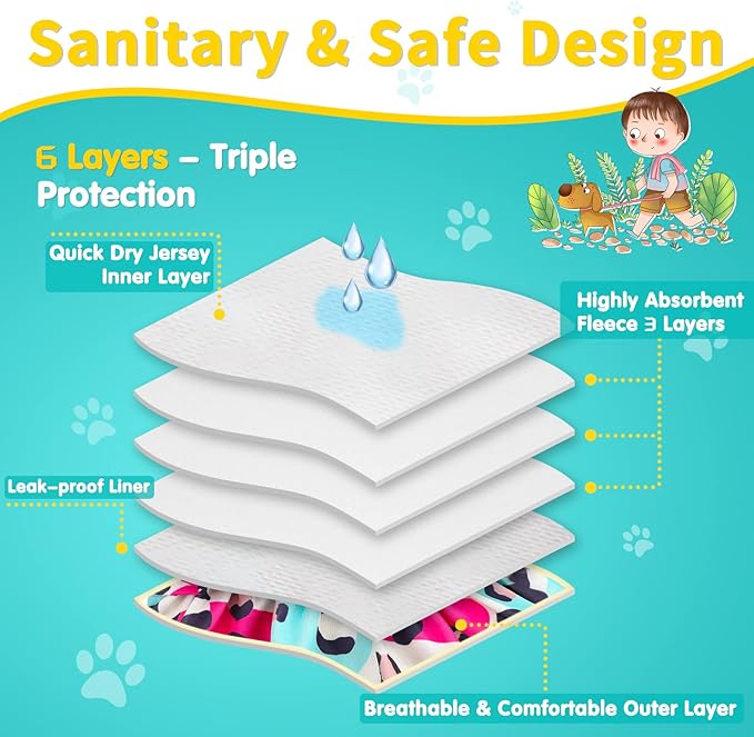 Washable Dog Diapers Female 3 Pack Reusable Premium Highly Absorbent Doggie Diapers, Flexible Puppy Diapers, Durable Leak-Proof Leopard Dog Diapers for Period Heat Incontinence Puppy Training, M