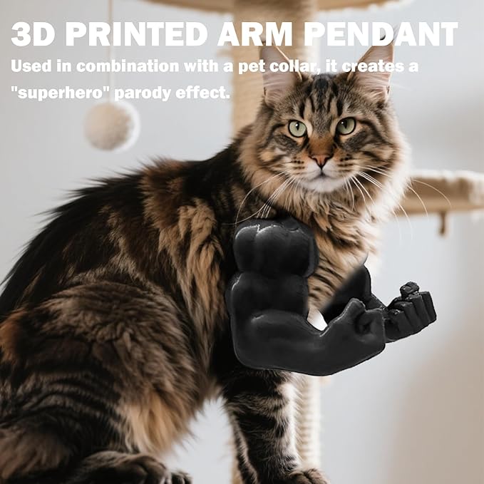 Creative Cat Muscle Arms,Cat Costumes for Cats Only,3D Printed Cat's Neck Arms with Muscle for Pet Cosplay, Birthday Party,Halloween Costume Accessories Lightweight Design