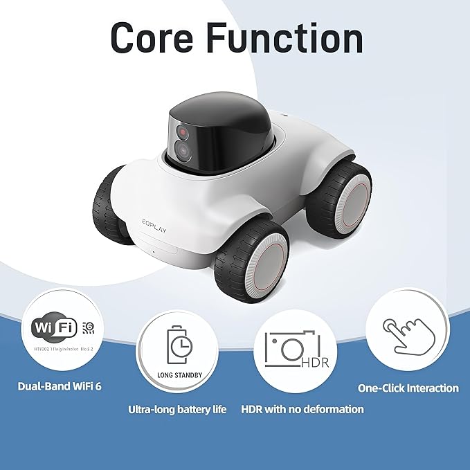Family Smart Companion Robot, 2K HD Pet Camera Robot, Security Camera for Home, Battery-Powered with Phone App, 1-Click Interaction, 2-Way Voice, Night Vision, Motion Detection, Video Recording