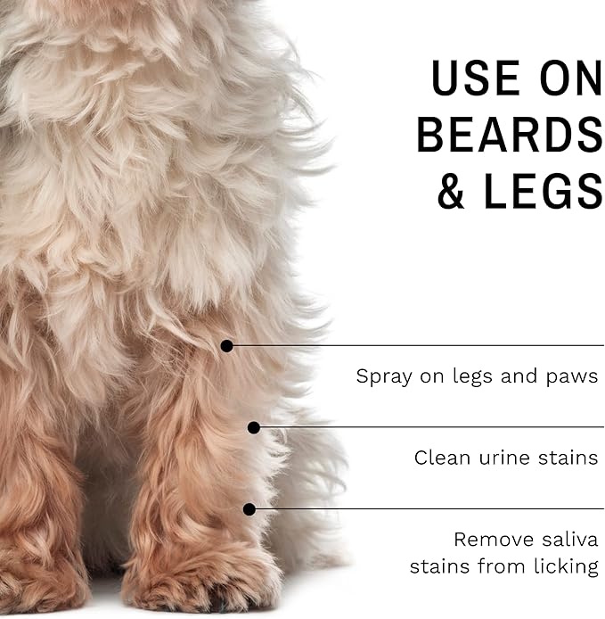 Eye Envy Beard Stain Remover Spray for Dogs/Cats. 100% Natural, Safe. Remove Stains from Drooling, Saliva, Food, Runoff from Tearing. Treats The Cause. Removes Odors. Keeps Dog Beards Clean. 4oz