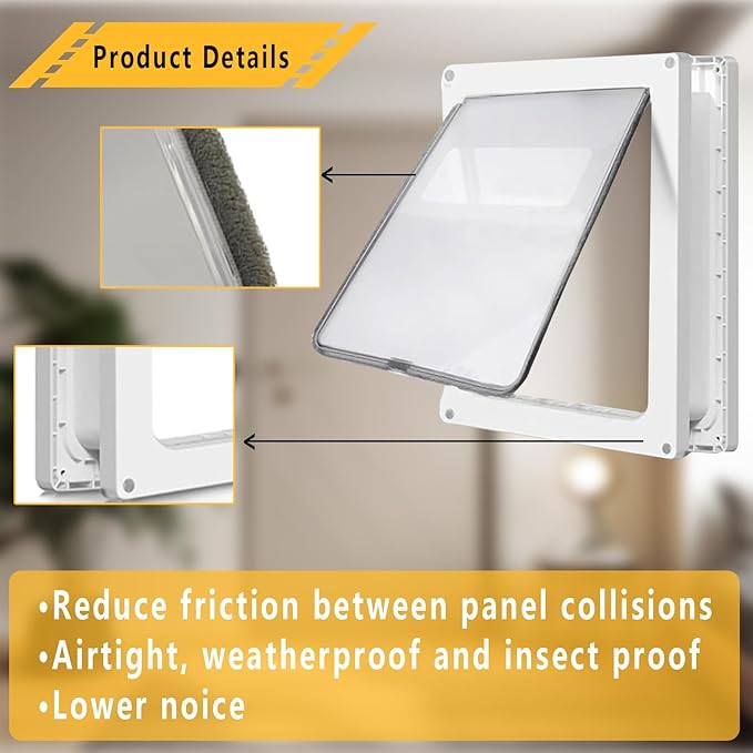 Medium Dog Door, Magnetic Door for Pets up to 44 lb, 13.5'' x 11'' Doggie Door, Suitable for Interior & Exterior Doors