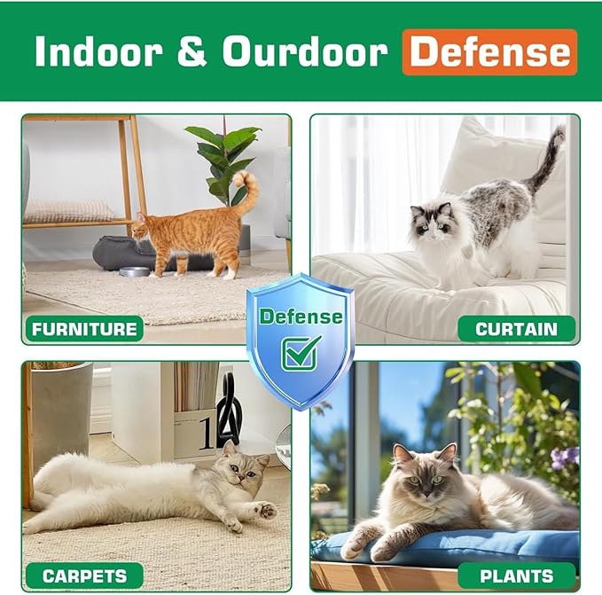 2 Pack Cat Deterrent Spray, Nature Cat Repellent Sprays for Indoor, Non-Toxic, Anti Scratch Spray for Cats and Kittens, 200ml Cat Deterrent Spray for Furniture, Protect Sofa, Rug.
