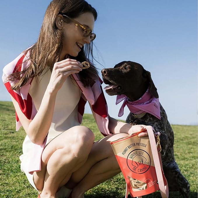 Winnie Lou Organic Dog Treats – Natural Biscuits, USA Made, Organic Ingredients, Clean, sensative Stomach, Small Breed, Large Breed, high Protein, Hypoallergenic, Peanut Butter Pretzels (Pack of 2)