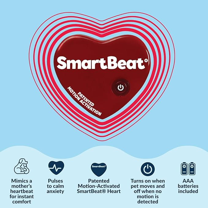 Snuggle Puppy Heartbeat Dog Toy for Puppies, Real-Feel Heartbeat, Calming Sleep Aid and Crate Training Comfort Toy with Heat Pack, Black Plush Design