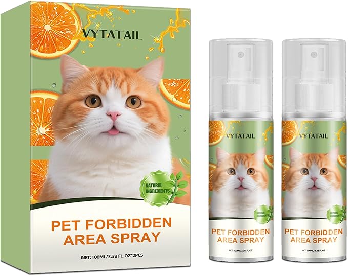 Cat Deterrent Spray - Safe Indoor Formula to Stop Scratching & Urine Marking | Eco-Friendly, Pet-Safe Protection for Furniture, Sofas, Rugs & Curtains | Non-Toxic Training Aid（2 Pack）