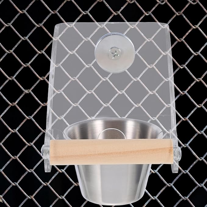 Yardwe Automatic Bird Feeder and Drinker Cup Small No-Spill Cage Food Dish for Parakeets Pigeons Pet Birds Feeding and Watering Supplies