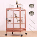 xixi-home Parrot Cage,Metal Bird Cage Ornamental Cage -with Play Top and Wheel,Large Birdcage Flight Cages for Outdoors for Parakeet,Lovebirds,Cockatiels(Type C - Pink)