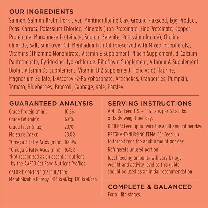 Instinct Original Pate Wet Cat Food, Grain Free Recipe - Real Salmon, 3 Ounce (Pack of 24)