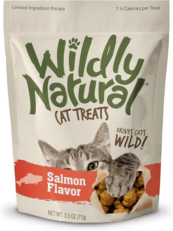 Wildly Natural Cat Treats, 2.5 Ounces, Salmon Flavor