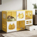 Cat Cage with Litter Box | Detachable Metal, Transparent Window, DIY Zones | Cat Enclosure Indoor Playpen for 1-3 Cats, Ferret, Small Animal Dog Cages 41" L x 18" W x 28" H