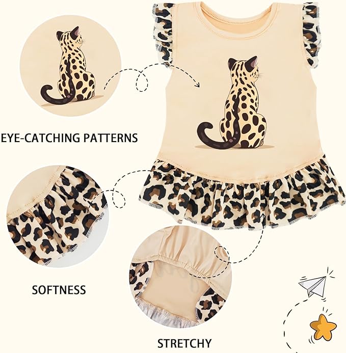 XPUDAC 4 Pack Dog Dresses Cute Printed Puppy Clothes for Small Dogs Girl Chihuahua Doggie Outfits Tank Top Vest Dresses Cat Apparel, Large(Chest-21)