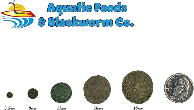 Aquatic Foods Inc. Wafers 3.5mm - 1/8" Spirulina, Algae & Veggies, Sinking Micro Wafers for All Tropical Fish, African Cichlids, Catfish, All Bottom Fish, Shrimp, Snails, Crabs…11oz Small Jar