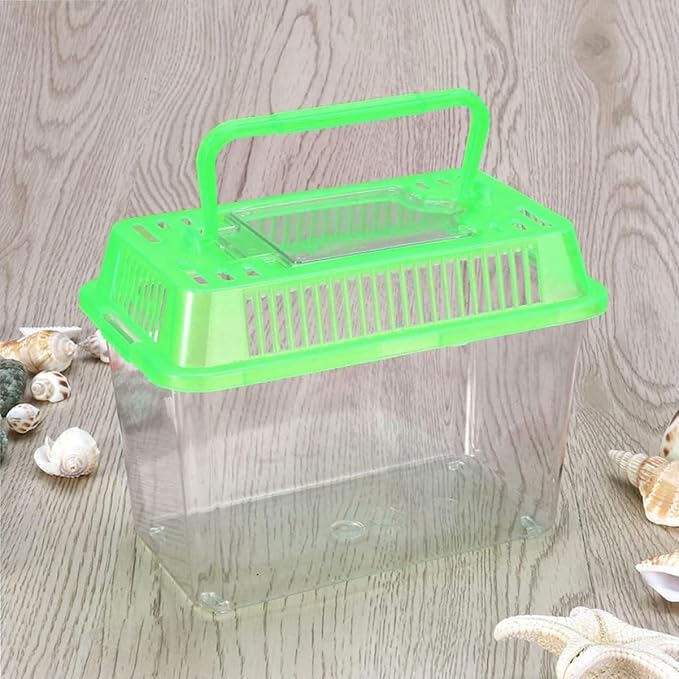 Plastic Turtle Fish Tank Pet Fish Tank Small Aquarium Plastic Goldfish Aquarium Habitat Acrylic Reptile cage reptisoil terrariums Handheld Feeding Box Household