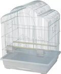 Kings Cages Model ES 2521 T Triple Top Bird Cage 25" x 21" x 30" Powder-Coated Non-Toxic Spacious Cage for Cockatiels Finches Parakeets Canaries and Similar Breeds (White)