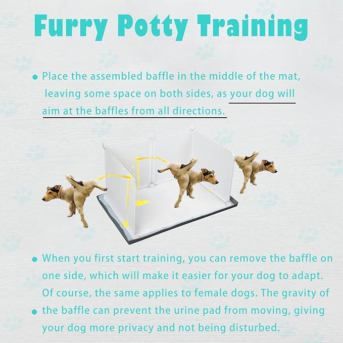 Dog Litter Box with High Walls,Indoor Dog Potty for Small to Medium Dogs Like Corgie French Bulldog,etc.No Spill Silicone Pee Pad Holder Tray for Dogs Work with Most Training Pads and Easy to Clean.