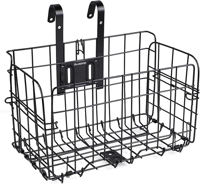PLUSINNO Bicycle Mounted Pet Seat Front/Rear/Side of Bicycle, Dog Bike Basket Carrier for Travel, Large Size Basket More Storage, Ebike Accessoriest for Pets, Fruit & Grocery
