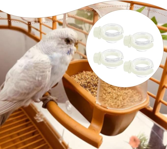 MYCENSE 4X Bird Water Feeder Accessory Sturdy Yard Transparent for Outside Multifunctional Hanging Gifts Food Container Decoration, White
