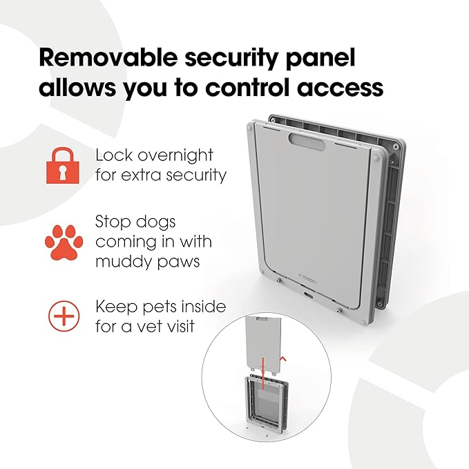 Dog Mate Lockable Large Dog Door (216) - Flap for Large Dogs and Cats, for UPVC, Wall and Wood, Securely Designed for Your Pets, White