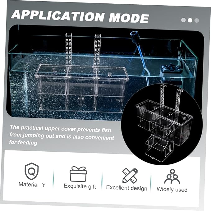 Yardwe Hanging Type Fish Breeding Box Aquarium Isolation Container for Fry Shrimp Incubator with Easy Installation Environment for Increased Fertility Sturdy
