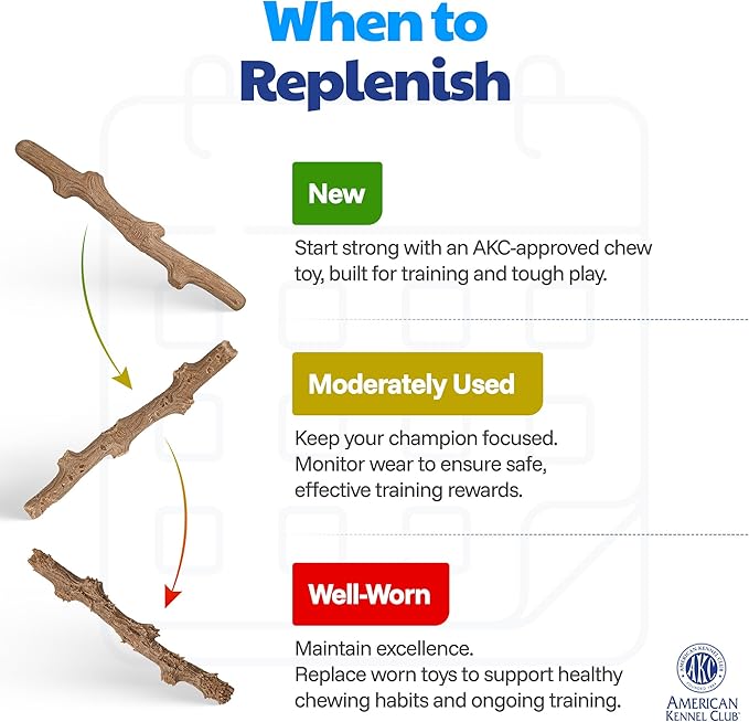 American Kennel Club Training Wood-Infused Dog Chew Toy – Moderate Chewers, Durable & Long-Lasting, Supports Dental Health