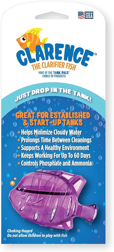 Aquarium Water Clarifier | Clear Cloudy Fish Tank Water Treatment, Safe for Freshwater & Saltwater Fish and Plants - Orange & Purple, 6 Pack