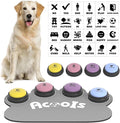 4 Pcs Dog Talking Button Set, Dog Buttons for Communication, 30s Recordable Voice Pet Buzzer Training Buttons, Speaking Button for Dogs with Anti-Slip Dog Buttons Talk Mat and 24 Scene Stickers
