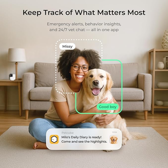 Petcube Cam 360 The Pack of 2 Camera | Ultimate Interactive WiFi Pet and Home Security Pan-Tilt Camera with Phone App, 1080p HD Video, 360° Rotation, Night Vision, Smart Alerts for Home Surveillance