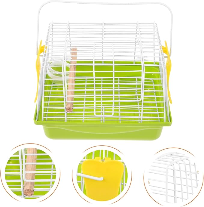 1Set Bird Carrier Travel Cage Portable Lightweight Pet Carrier for Birds Parrots for Outdoor Use Camping Trips with Handle for