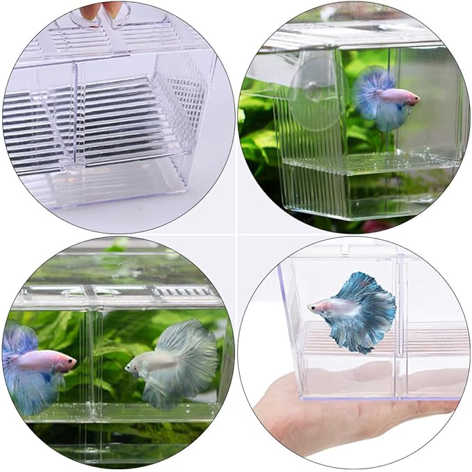 2-Layer Aquarium Fish Breeding Box 22x9.5x10cm Fry Incubation Container Fish Isolation Tank for Guppy and Betta Fry Hatchery