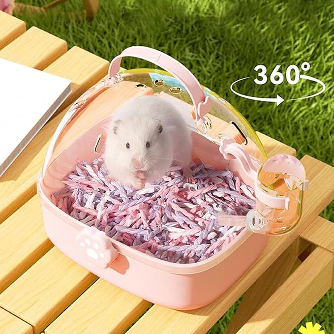Bird Travel Cage Carrier, Panoramic View Secure Bird Habitat, Ventilated Transport Cage with Water Bottle, Ideal for Outdoor Adventures, Travel, Camping, Parrots, Finches, Budgies, Small Pet Birds