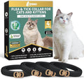 YOTANGO 4 Pack Flea Collar for Cats, 32 Months Flea and Tick Prevention for Cats, Waterproof Cat Fleas Collar, Cat Fleas and Ticks Treatment, Adjustable Tick Collars for Kittens-Black