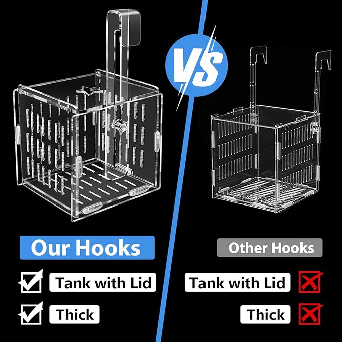 Breeder Box for Fish Tank, Fish Breeder Box for Aquarium, Acrylic Fish Isolation Box, Fish Separator for Small Baby Fishes, Bully Fish, Shrimp, Clownfish Guppy (NOT for Incubator)
