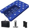 Inflatable Dock Platform, Dog Boat Ramp Floating Non-Slip Oxford and PVC with Water Ramp for Dogs Pool, Dock, Lake with Traction Rope, Manual Air Inflation Pump Dark Blue (4.7ft x 3ft x 6in)