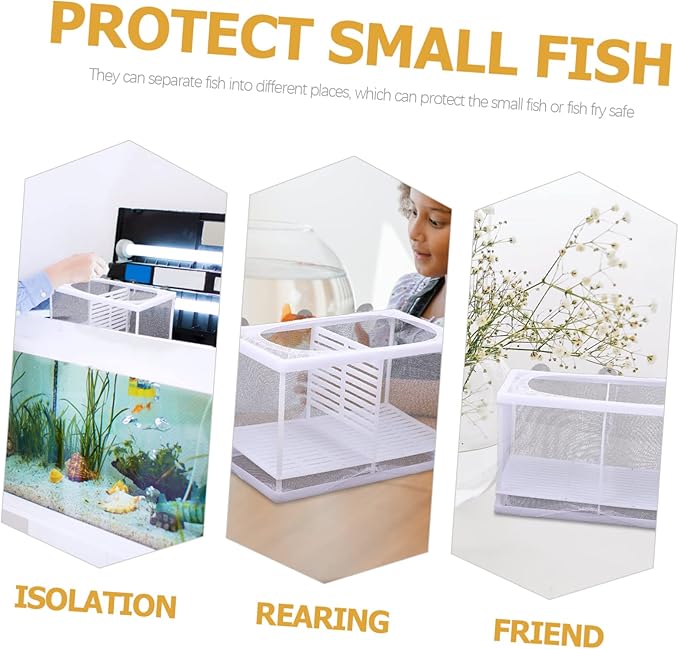 POPETPOP Fish Breeding Tank Cups Easy Install Aquarium Isolation Box for Hatching Betta and Guppy Fry Material for Rearing and