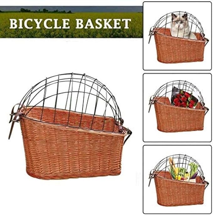 DIE Bicycle Basket for Pets, Bicycle Basket for Dogs, Bicycle Carrier, Bicycle Basket Rear Or Bicycle Basket Front, Handmade Cage and Mounting Bracket for Cat Dogs Up to 25 Kg.,Constructive23