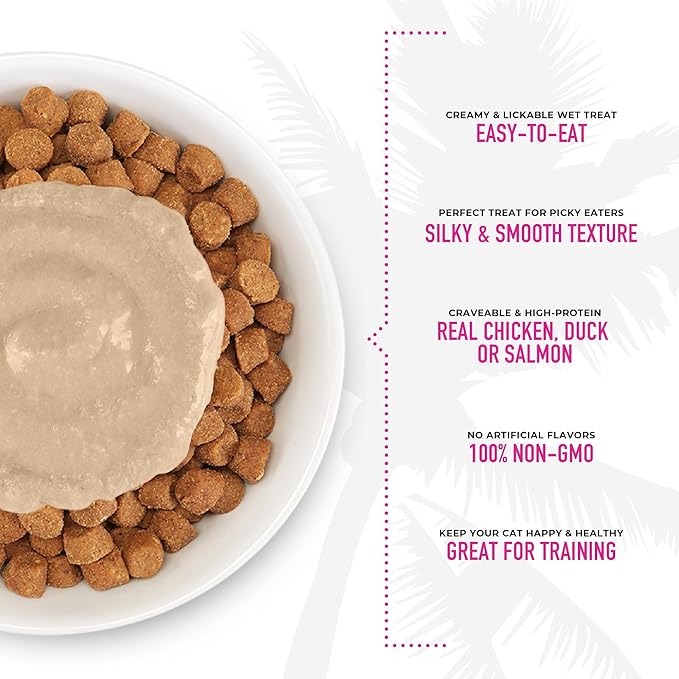 Tiki Cat Stix Wet Treats, Grain Free Lickable Smooth Mousse Blend in Creamy Gravy, Variety Pack 6 Stix 1 Pouch