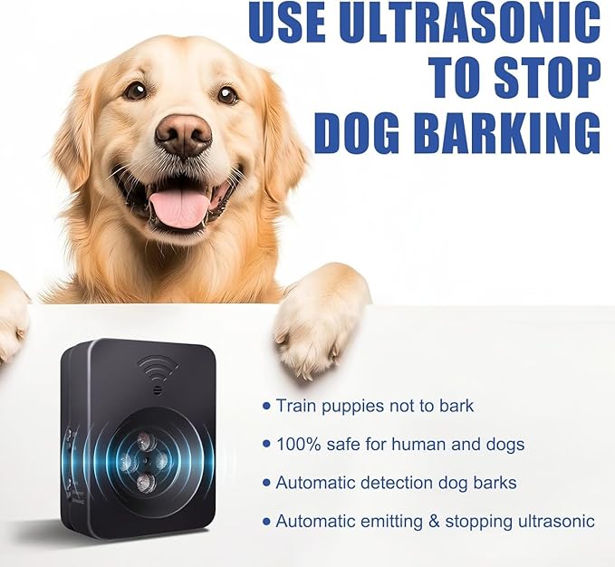 Anti Barking Device for Dogs Long Range 50ft, Ultrasonic Dog Bark Deterrent Device with Stop Dog Barks - Dog Barking Stopper, Bark Box, Barking Control Devices for Dog Training in Outdoor/Indoor