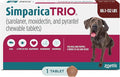 Simparica Trio (sarolaner, moxidectin, and pyrantel chewable Tablets) Chewables for Dogs, 72 mg/tab, 88.1-132 lbs, (Brown), 1 Tablet