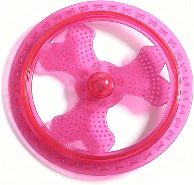 Dog Flying Disc, Outdoor Dog Toys, Dog Fetch Toy, Dog Toy for Medium Dogs and Large Dogs, Lightweight Soft Frisbee for Fetch, Tug of War, Catch, Play, 9 inch, Magenta