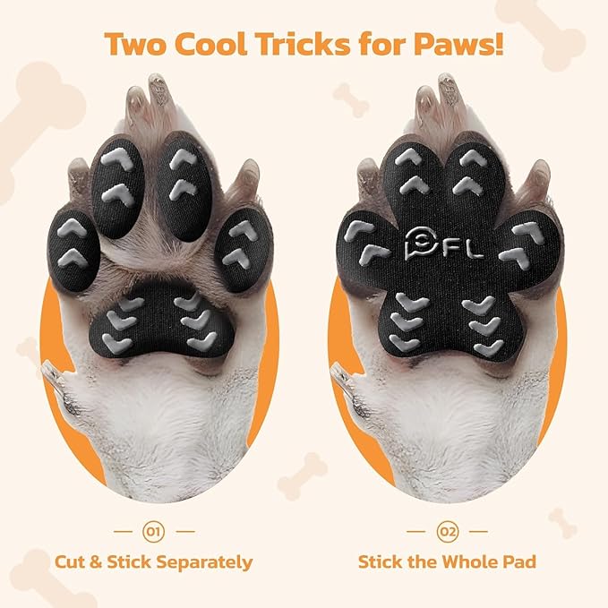 Anti-Slip Dog Paw Protector Pads for Senior Dogs, Dog Paw Blue Stickers with Strong Traction on Hardwood Floor, Dog Essentials,12sets(48pcs) XXXL(80+lbs)