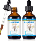 ALIVO L-Lysine for Cats, Immune Support Drops for Feline Respiratory Health, Sneezing & Runny Nose - Chicken Flavor Liquid Supplement for Eye Function & Cat Cold Relief, 60mL x 2